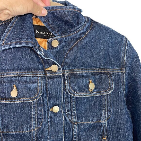 Natural North Montreal Vintage Womens Jacket Size S Blue Denim Quilted Lining - Picture 3 of 10
